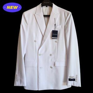 Jos. A. Bank White Double-Breasted Suit Jacket